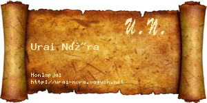 Urai Nóra névjegykártya
